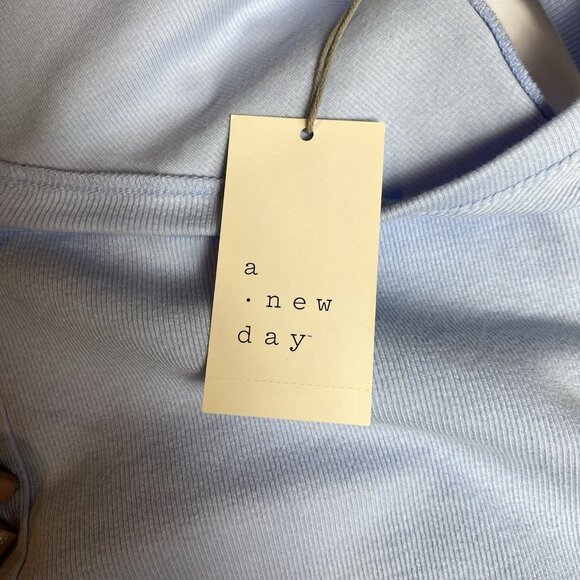 A New Day Womens Dress Light Blue Midi Pockets Cotton Blend Ballet Tank Sz L NWT - Picture 10 of 13